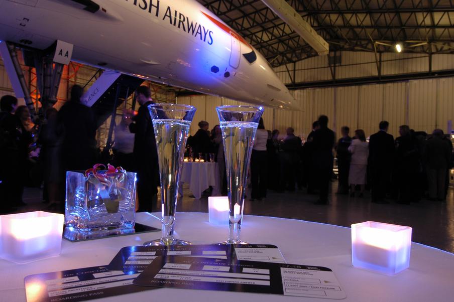 The Concorde hangar at the National Museum of Flight dining experience