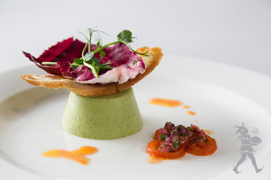 Pea panacotta starter by Heritage Portfolio - catering company in Edinburgh 