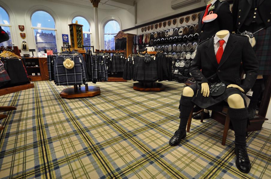 Dedicated floor to support highland dress, offering made to measure kilts, skirts, waistcoats and trews.