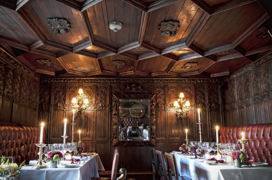 Dramatic and historic dining rooms.