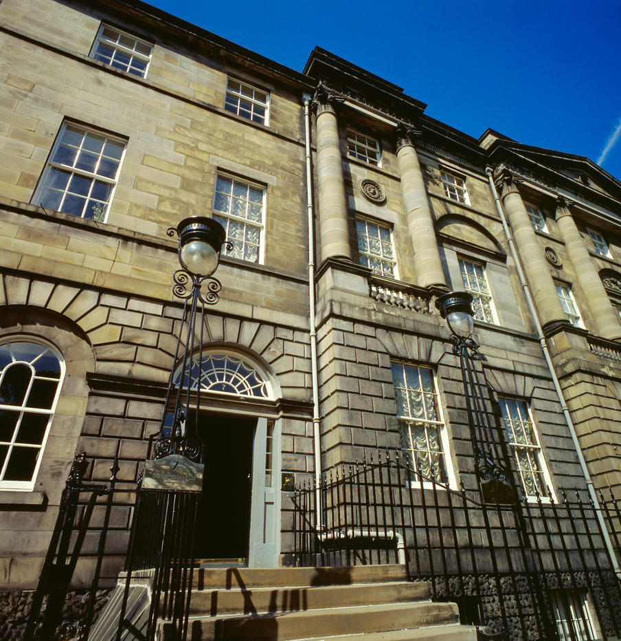 Front entrance to National Trust for Scotland Georgian House doors away from First Ministers office on Charlotte Square