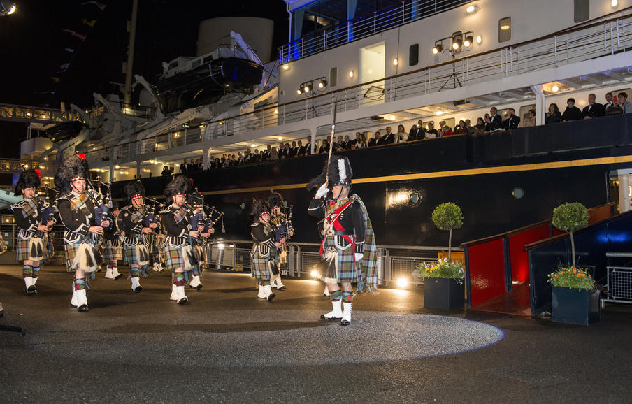 Spectra Gala dinner at the Royal Yacht Britannia with a pipe band.