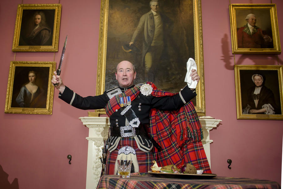 Our guests are often entertained with famous Scottish traditions. This dinner began with the Address to the Haggis. The bagpiper played as the Haggis was carried in by the Head chef, the bagpiper then did a recital of the famous Robert Burns poem and finished by proposing a toast.
 
