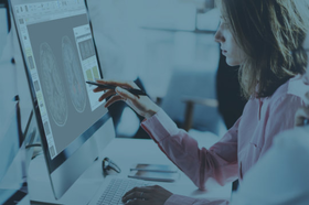 Woman working at computer