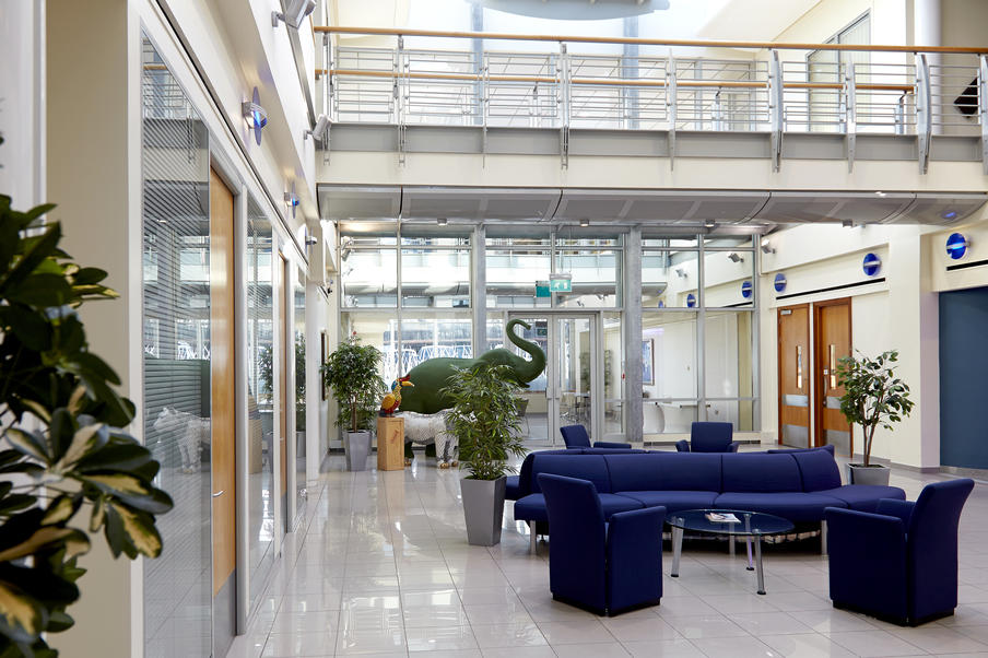 Foyer leading to private dining area and cafe