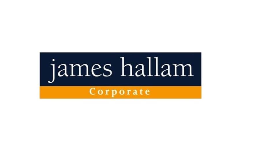 James Hallam logo in blue and orange