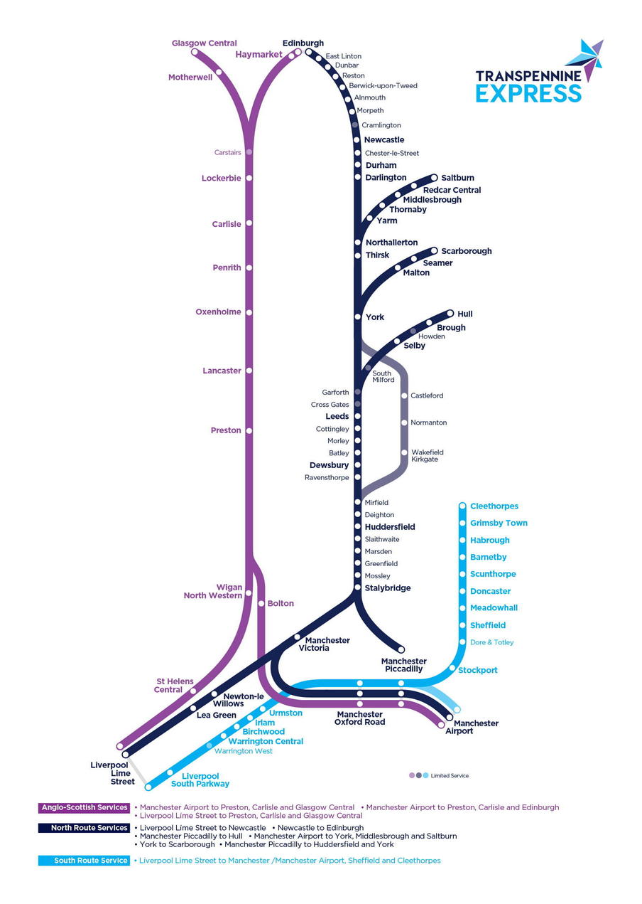 Anglo-Scottish – including Liverpool to Glasgow and Manchester Airport to Edinburgh 