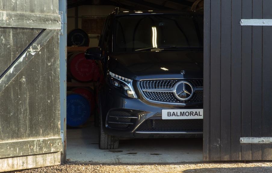 V-Class Mercedes - Our luxury V-Class stopping for a client visit to Ardnamurchan distillery.