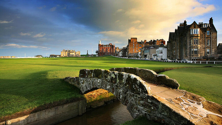 Swilcan Bridge on the 18th Hole of Old Course, St Andrews.